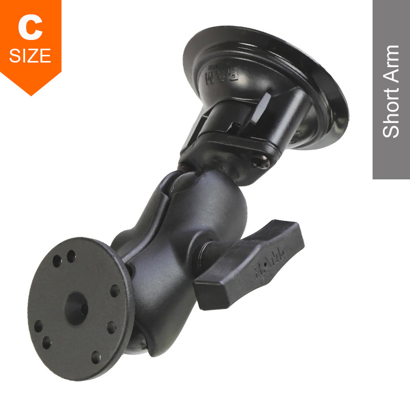 RAM Twist-Lock Suction Cup Round Plate Mount Kit 1.5" Ball