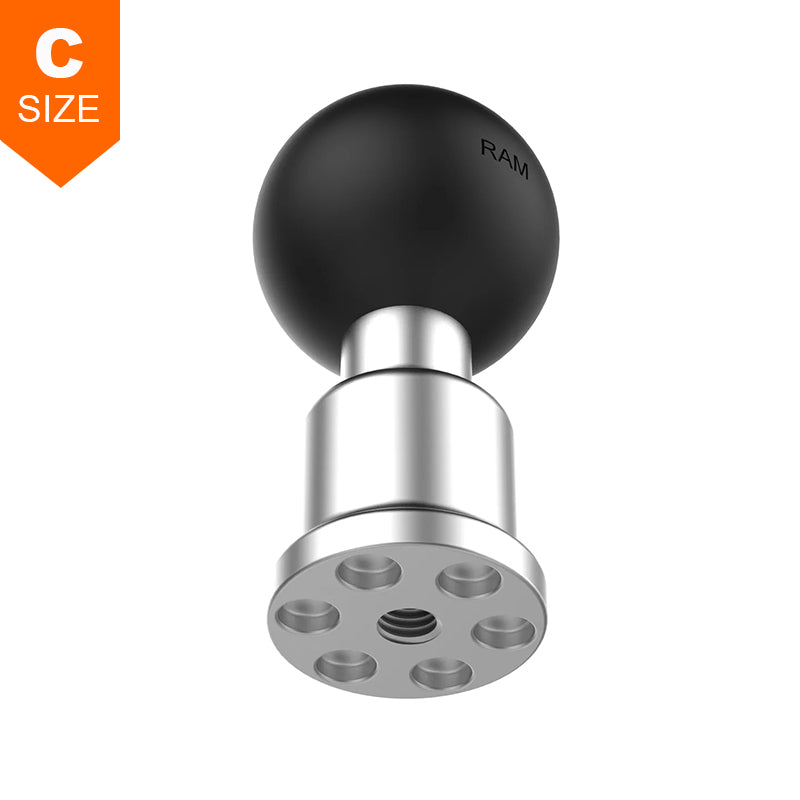 RAM 1/4"-20 Female Threaded Aluminium Pin-Lock Base 1.5" Ball