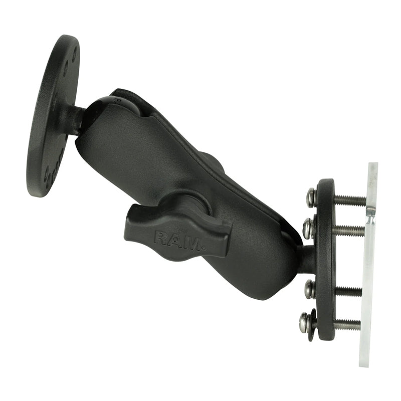 RAM Round Plate Medium Arm Dashboard Mount with Backing Plate Kit 1" Ball