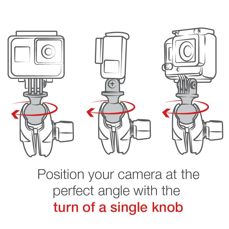 PROMOUNT-RAM Twist-Lock Suction Cup GoPro Action Camera Kit 1" Ball-RAM-B-166-GOP1U