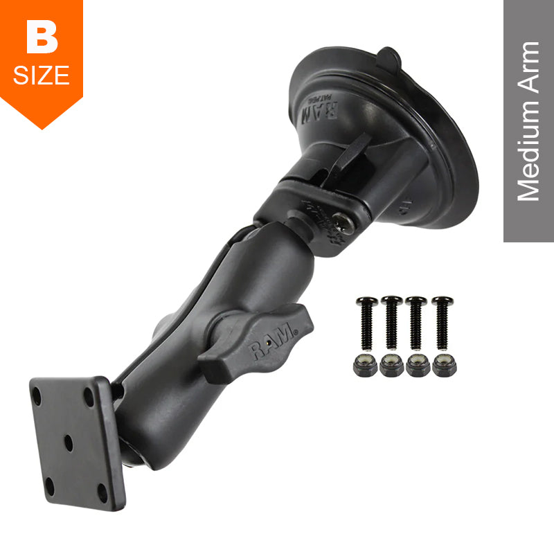 RAM Twist-Lock Suction Cup Mount AMPS Plate Kit 1" Ball