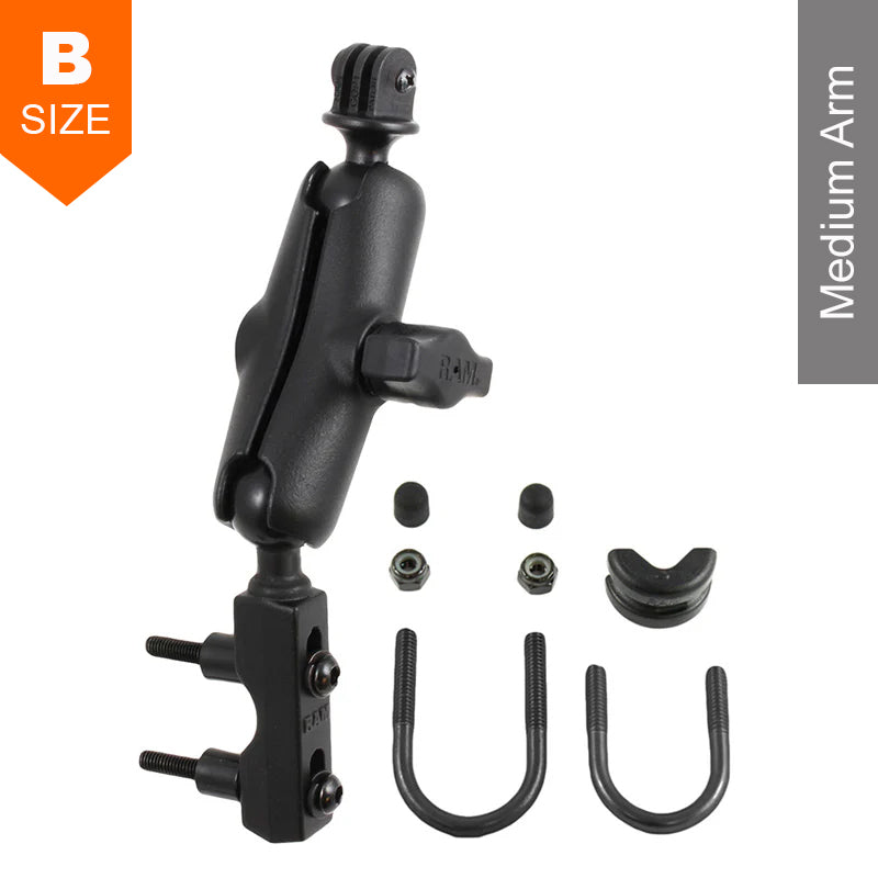 RAM Combination Handlebar/Brake/Clutch Reservoir GoPro Action Camera Kit 1" Ball