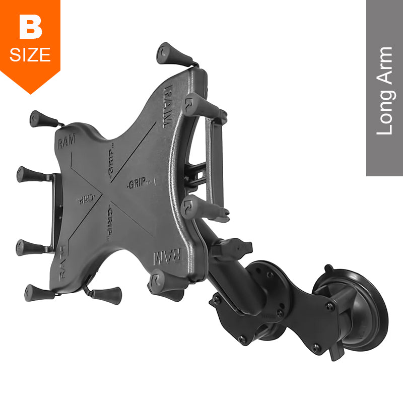RAM Twist-Lock Dual Suction Cup X-Grip Universal 9"-11" Tablet Kit 1" Ball