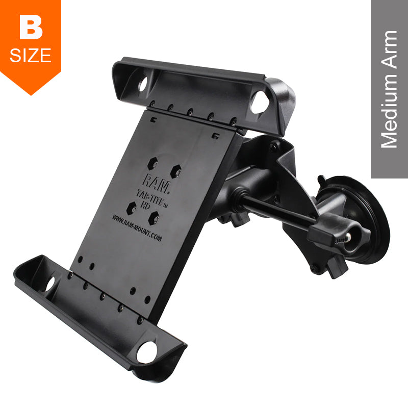 RAM Twist-Lock Dual Suction Tab-Tite 10” -11” Tablet Kit with Extension Retention Knob 1” Ball