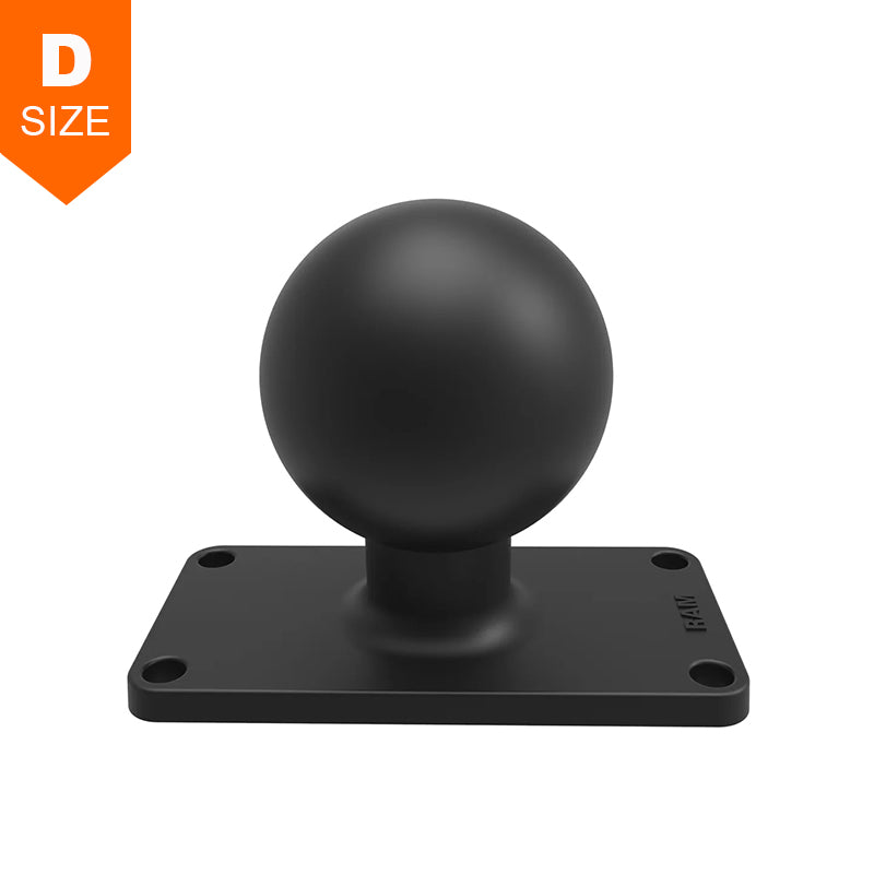 RAM 50mm x 100mm Rectangular Base with 38mm x 89mm 4-Hole Pattern 2.25" Ball