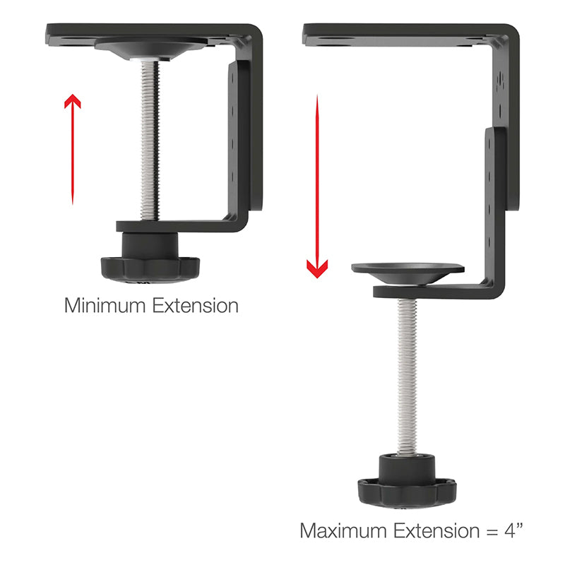 RAM Heavy Duty Desk C-Clamp Base with Round Plate 2.25" Ball