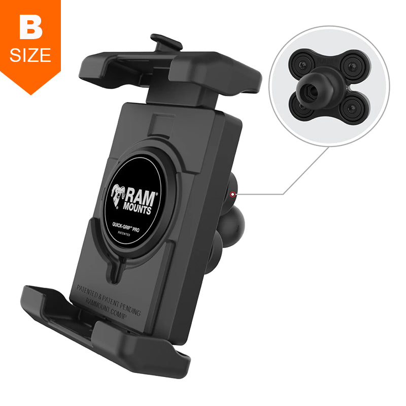 RAM Quick Grip Pro XL Phone Holder with Vibration Damper 1" Ball