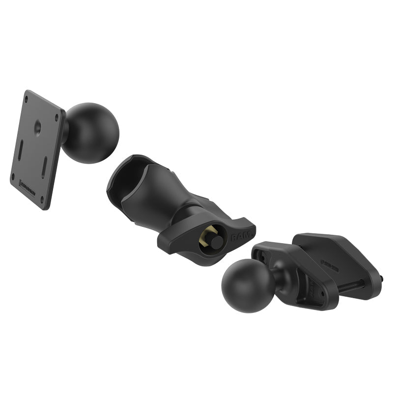 PROMOUNT - RAM 100mm Square Post Clamp Mount 75mm x 75mm VESA Plate 2.25" Ball - RAM - D - 2461U - C - 247 - 4