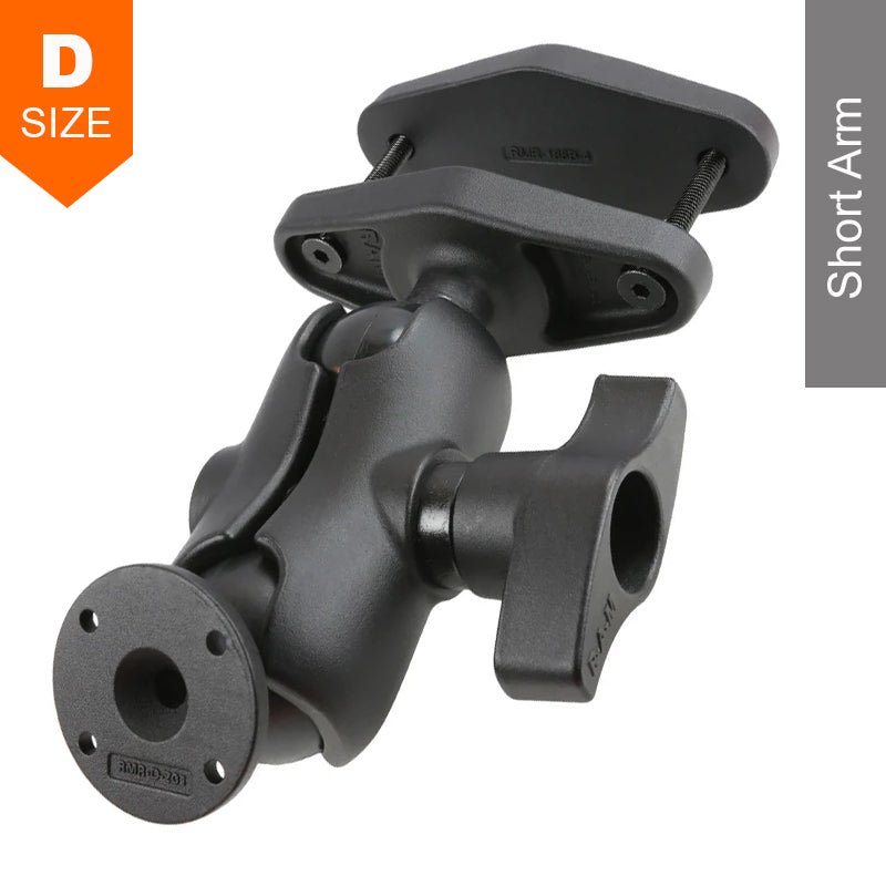 PROMOUNT-RAM 100mm Square Post Clamp Round Plate Mount Kit 2.25” Ball-RAM-D-101U-C-247-4