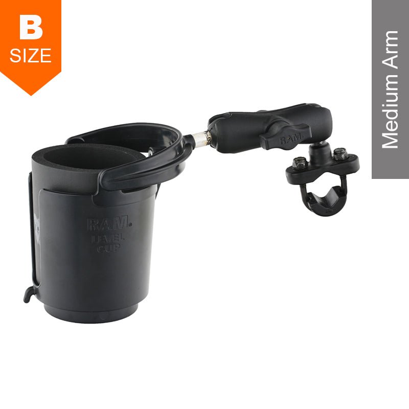 PROMOUNT - RAM 13mm - 32mm U - Bolt Handlebar Level Cup Drink Holder Mount Kit 1" Ball - RAM - B - 132RU