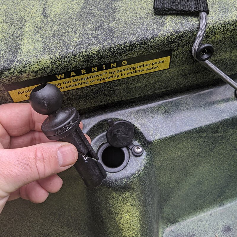 PROMOUNT - RAM 22–25mm Wedge Hobie Kayak Sail Port Base Adapter 1” Ball - RAP - B - 354U