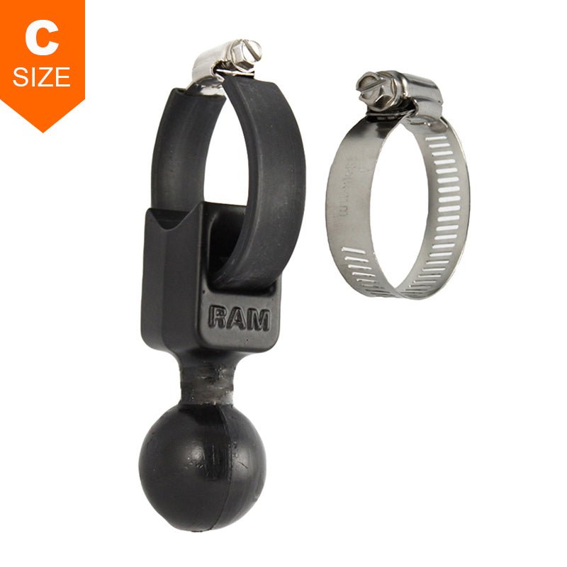 PROMOUNT - RAM 25mm - 53mm Strap Hose Clamp V - Base 1.5" Ball - RAM - 108BU