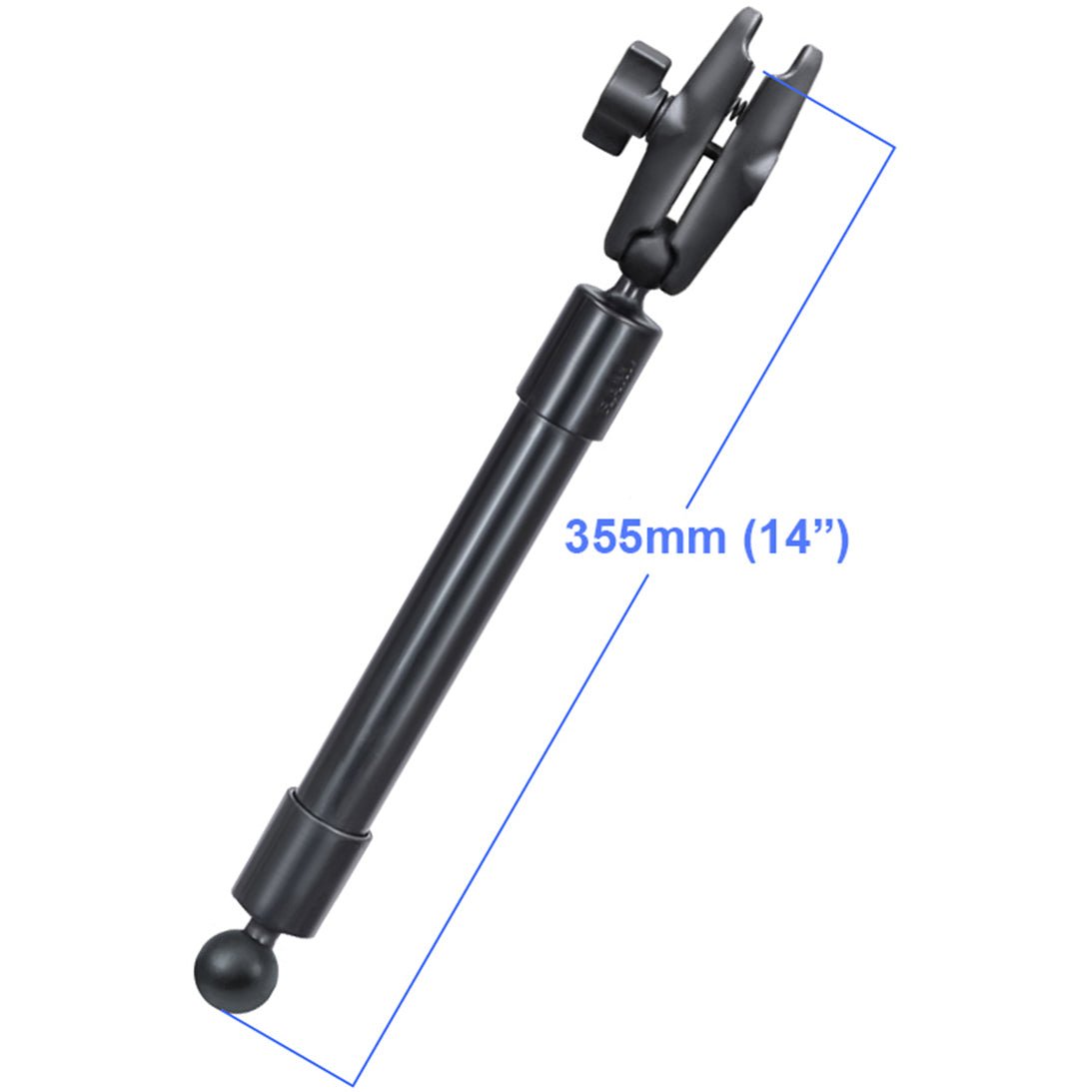 PROMOUNT - RAM 355mm PVC Extension with Ball Ends & Double Socket Arm 1" Ball - RAP - BB - 230 - 14 - 201U