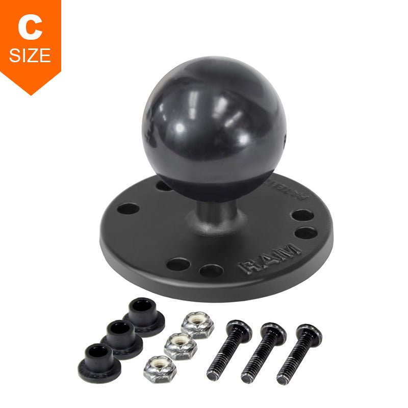 PROMOUNT - RAM 63mm Round Base with Raymarine Dragonfly Hardware 1.5" Ball - RAM - 202U - RYM1