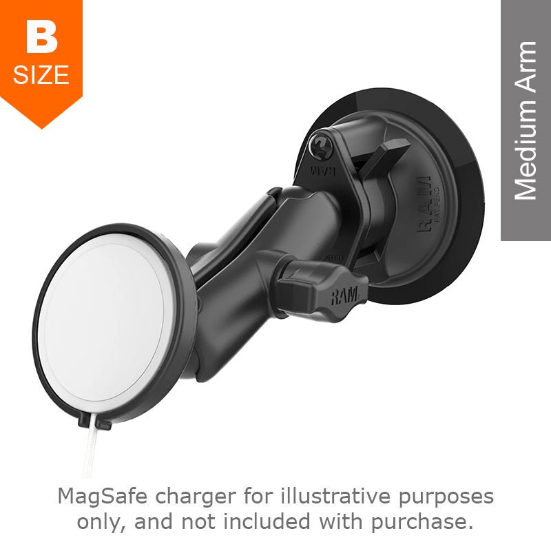 PROMOUNT - RAM Apple MagSafe 25W Twist Lock Suction Cup Mount 1" Ball - RAM - B - 166 - AP - MAG - 1U
