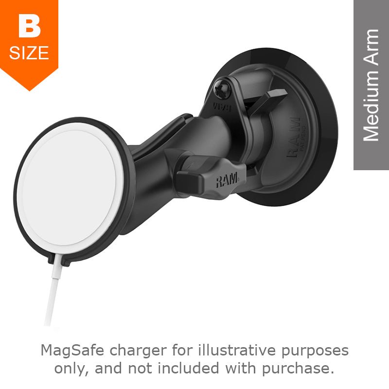 PROMOUNT - RAM Apple MagSafe Twist Lock Suction Cup Mount 1" Ball - RAM - B - 166 - AP - MAGU