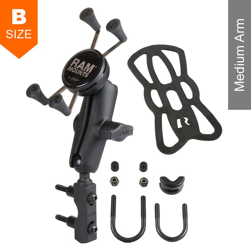PROMOUNT - RAM Brake/Clutch X - Grip Phone Handlebar Rail Mount Kit 1” Ball - RAM - B - 174 - UN7U