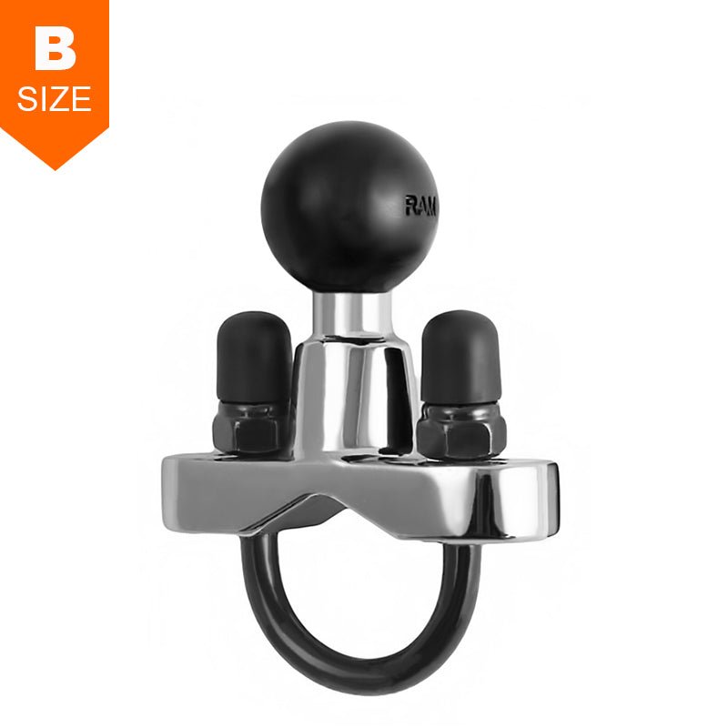 PROMOUNT - RAM Chrome 13mm - 25mm U - Bolt Handlebar & Rail Base 1" Ball - RAM - B - 231CHU