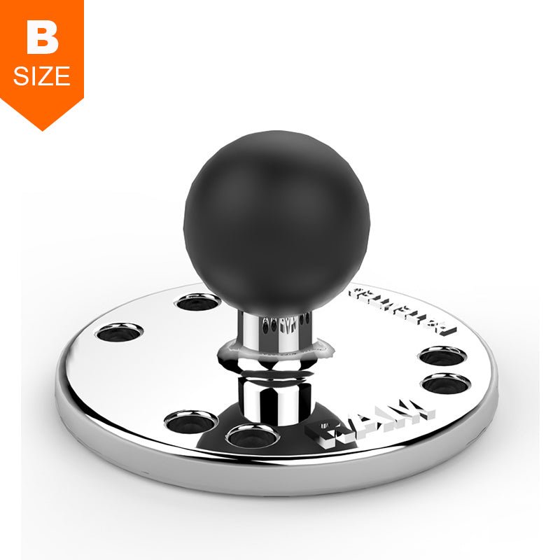 PROMOUNT - RAM Chrome 63mm Round Base with 1" Ball - RAM - B - 202CHU