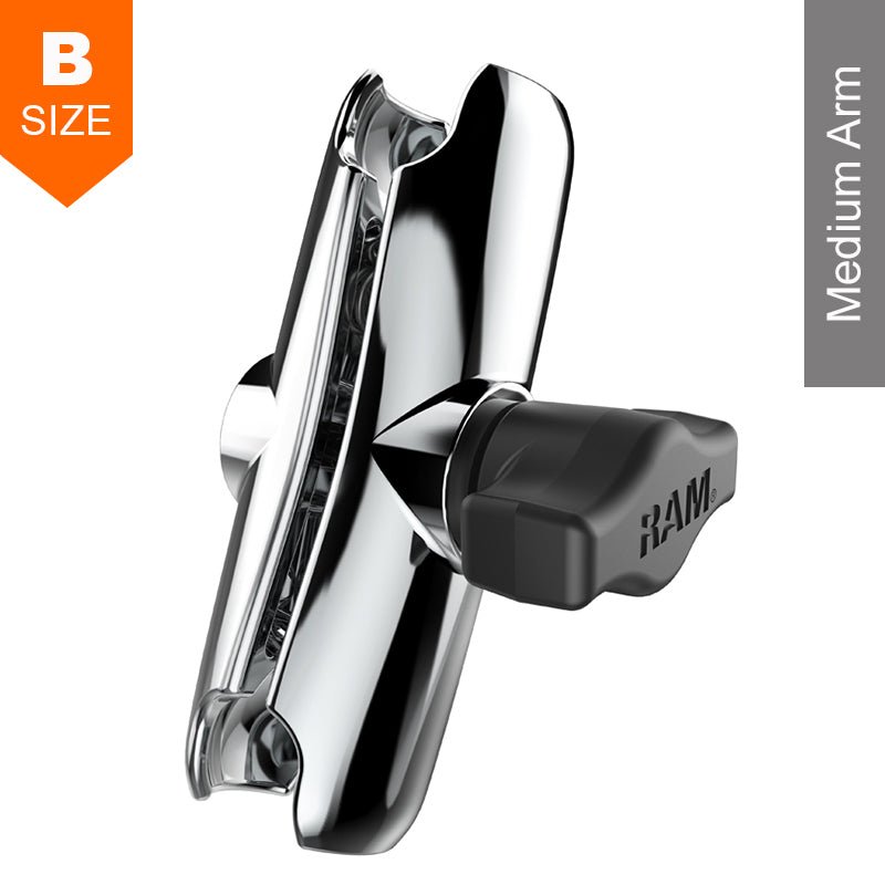 PROMOUNT - RAM Chrome Medium Double Socket Arm for 1" Balls - RAM - B - 201CHU