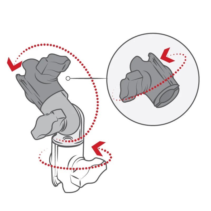 PROMOUNT - RAM Composite Double Socket Swivel & Ratchet Arm 1" Ball - RAP - B - 200 - 2U