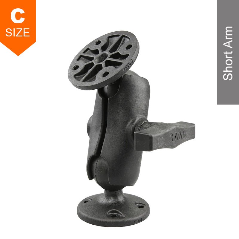 PROMOUNT - RAM Composite Surface Mount Kit Short Arm 2 x Round Bases 1.5" Ball - RAP - 101U - B