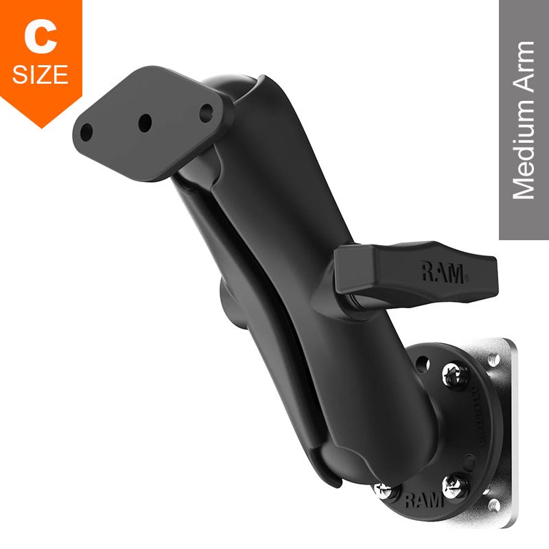 PROMOUNT-RAM Diamond Plate Dashboard Mount with Backing Plate Kit 1.5" Ball-RAM-138-225B2U