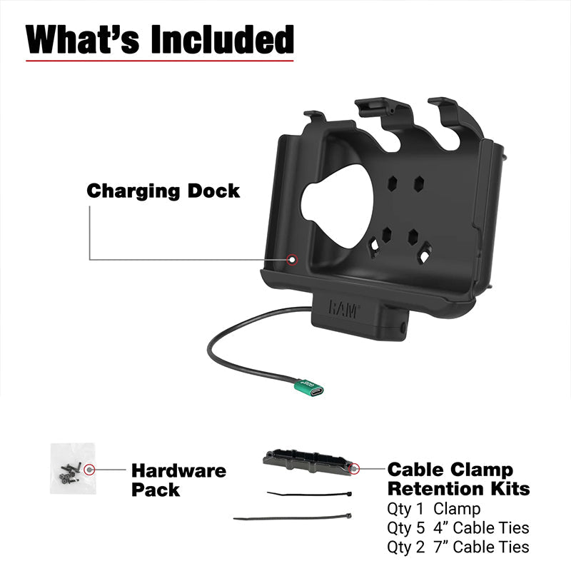 PROMOUNT-RAM EZ-Roll'r Dock USB-C Power Samsung Tab Active5 & Active3-RAM-HOL-SAM60CPU