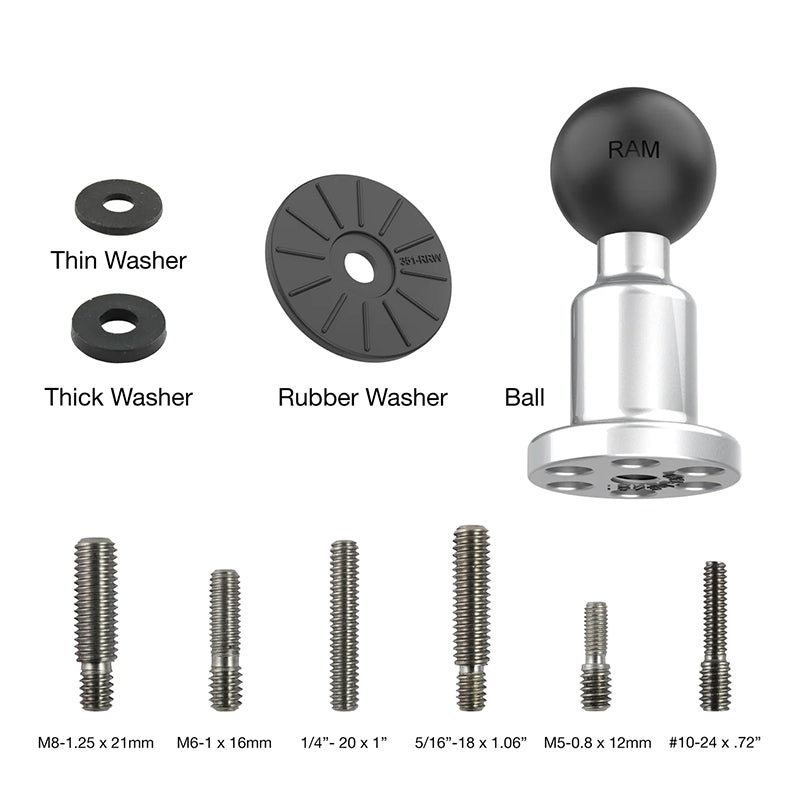PROMOUNT - RAM Gim - Ball Fishfinder Gimbal Base Adapter 1" Ball - RAM - B - 463 - GU
