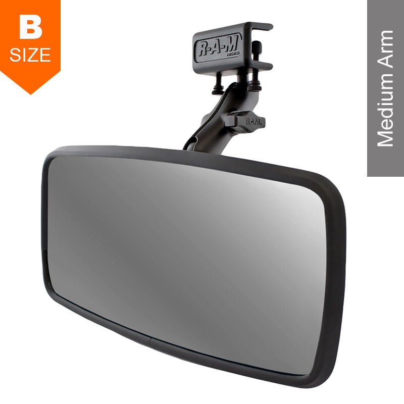 PROMOUNT - RAM Glare Shield Clamp Mount with Rear View Mirror 1” Ball - RAM - B - 126