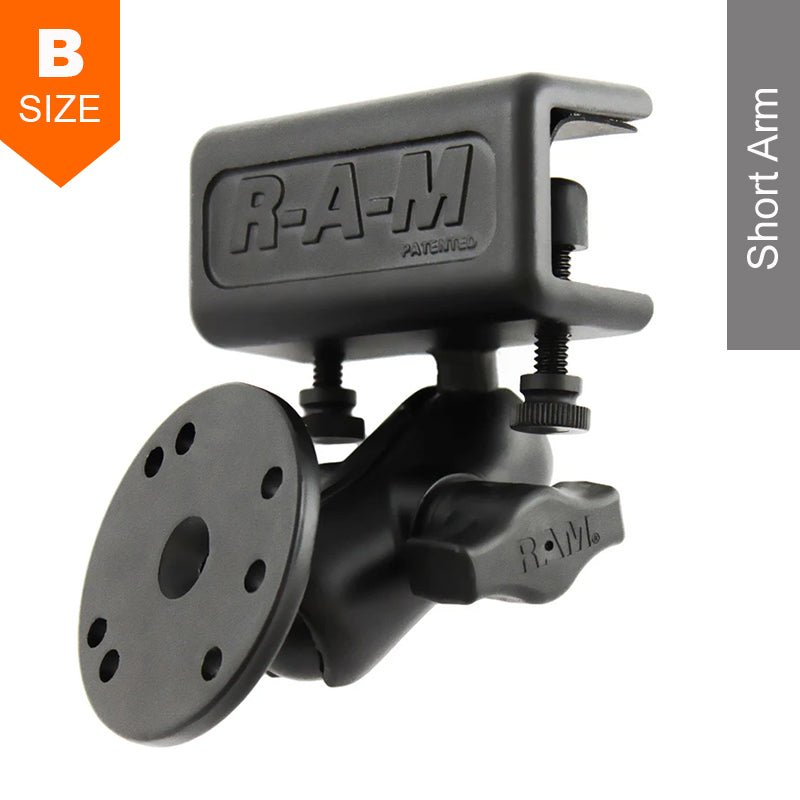 PROMOUNT-RAM Glare Shield Clamp Short Arm Round Base Kit 1" Ball-RAM-B-177-202U