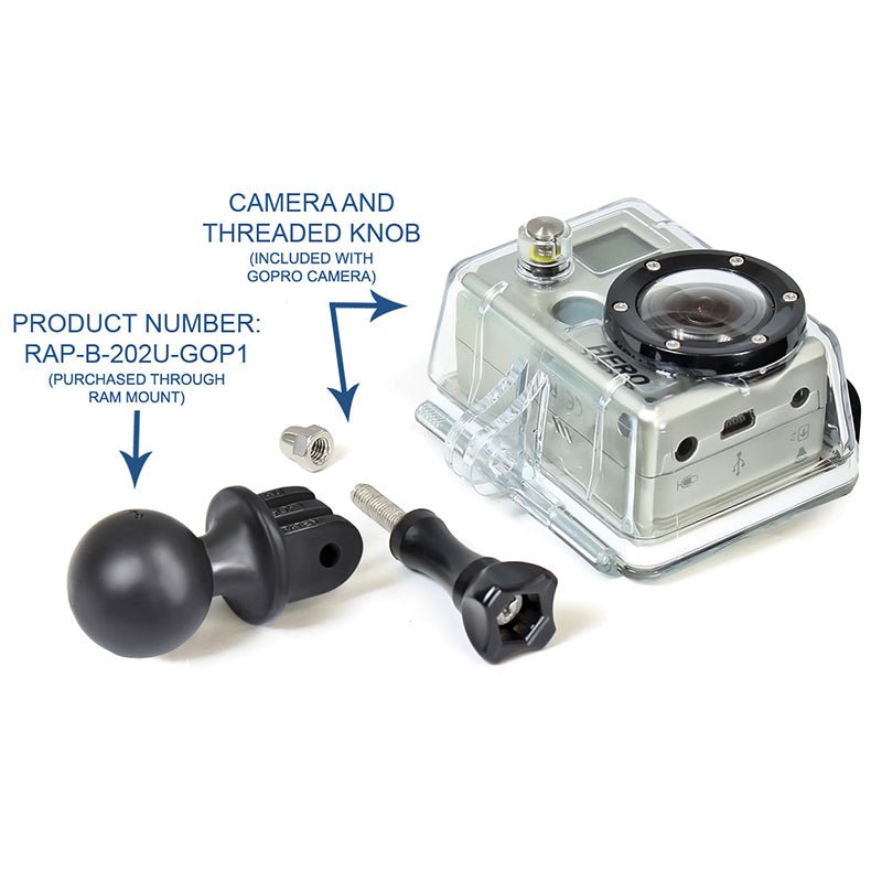 PROMOUNT - RAM GoPro Action Camera Ball Adapter 1" Ball - RAP - B - 202U - GOP1
