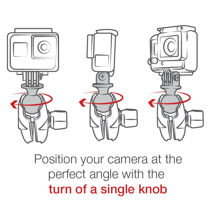 PROMOUNT - RAM GoPro Base and Adapter Action Camera Mount Kit 1" Ball - RAP - B - GOP2 - A - GOP1U