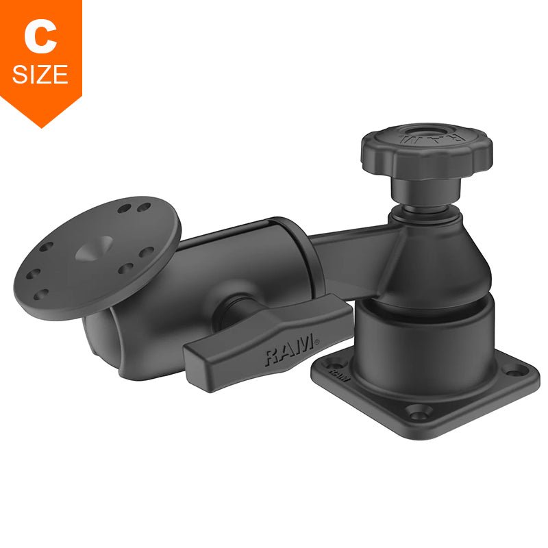 PROMOUNT-RAM Horizontal 6" Swing Arm Mount with Ball & Socket Round Plate 1.5" Ball-RAM-109H-3U
