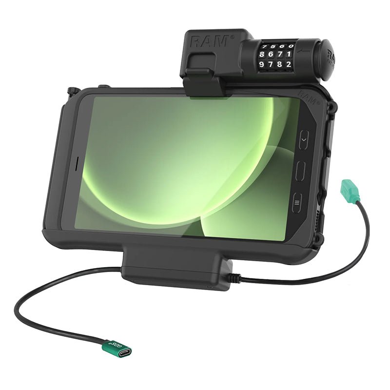 PROMOUNT-RAM Locking USB-C Power & USB-A Data Dock for Samsung Tab Active5 & Active3-RAM-HOL-SAM58CPKL-1AU