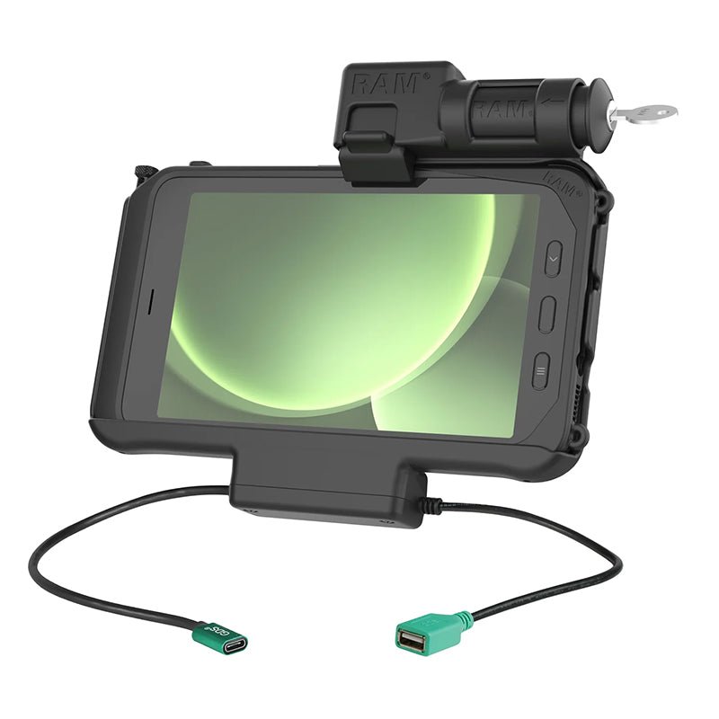PROMOUNT-RAM Locking USB-C Power & USB-A Data Dock for Samsung Tab Active5 & Active3-RAM-HOL-SAM58CPKL-1AU