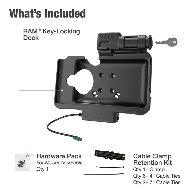 PROMOUNT-RAM Locking USB-C Powered Dock for Samsung Tab Active5 & Active3-RAM-HOL-SAM58CPKLU
