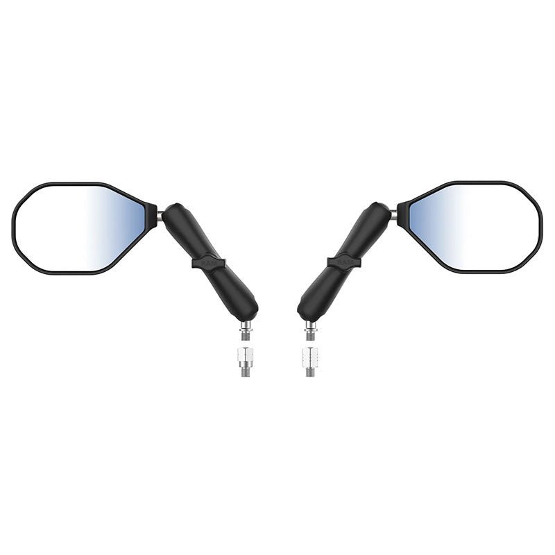 PROMOUNT-RAM Long Arm M10-1.25 & 1.5 Reverse Adapter Left & Right Tough Mirror Kit 1" Ball-