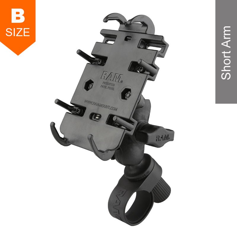 PROMOUNT - RAM Low Profile Tough - Strap Handlebar Quick - Grip Phone Mount Kit 1" Ball - RAP - B - 460 - A - PD3U