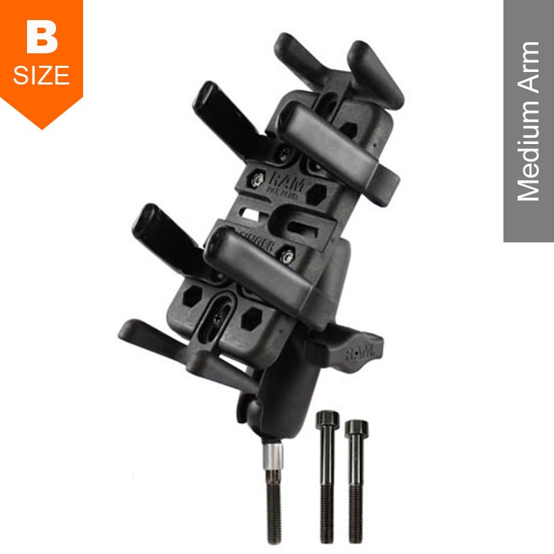 PROMOUNT - RAM M8 Handlebar Clamp Universal Finger - Grip Mount Kit 1" Ball - RAM - B - 367 - UN4U