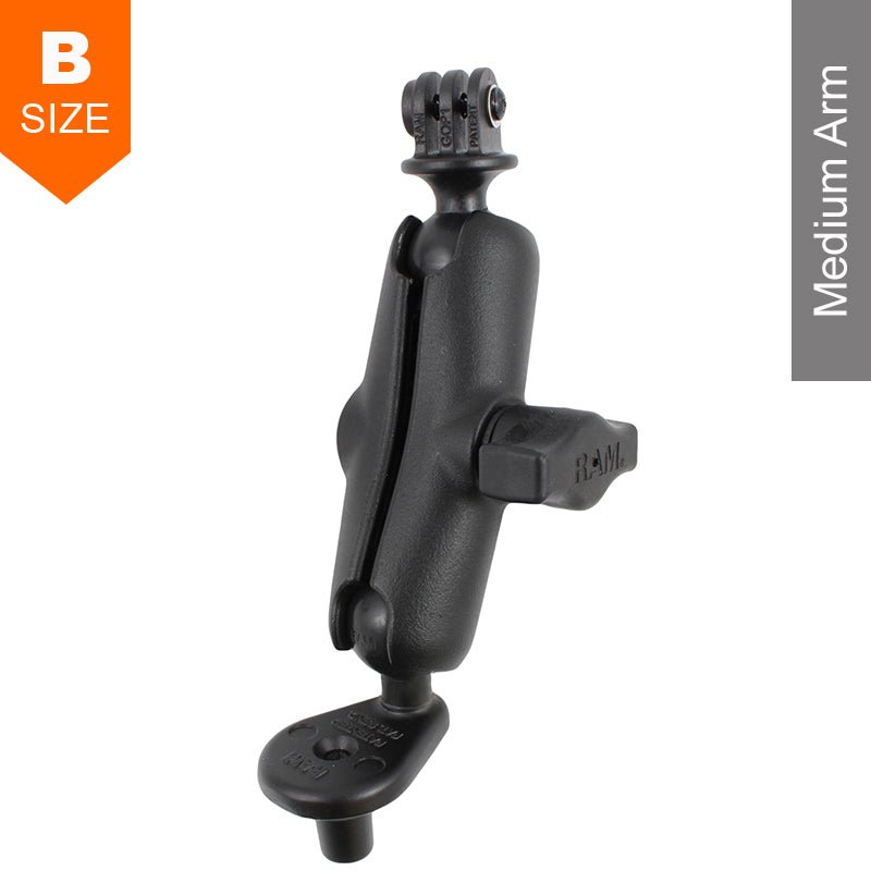 PROMOUNT - RAM Motorcycle Fork Stem Medium Arm GoPro Action Camera Mount Kit - RAM - B - 176 - GOP1U
