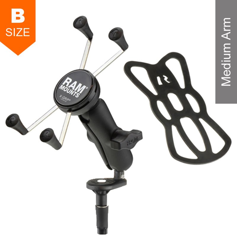 PROMOUNT - RAM Motorcycle Fork Stem Medium Arm Large X - Grip Phone Kit - RAM - B - 176 - UN10U