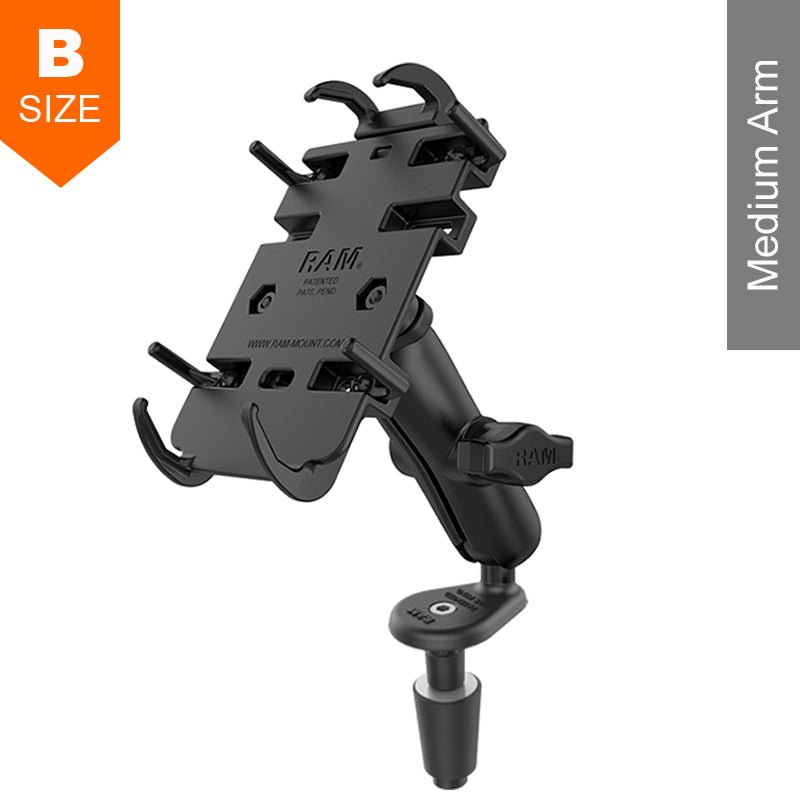 PROMOUNT - RAM Motorcycle Fork Stem Medium Arm Quick Grip Phone Kit - RAM - B - 176 - PD3U