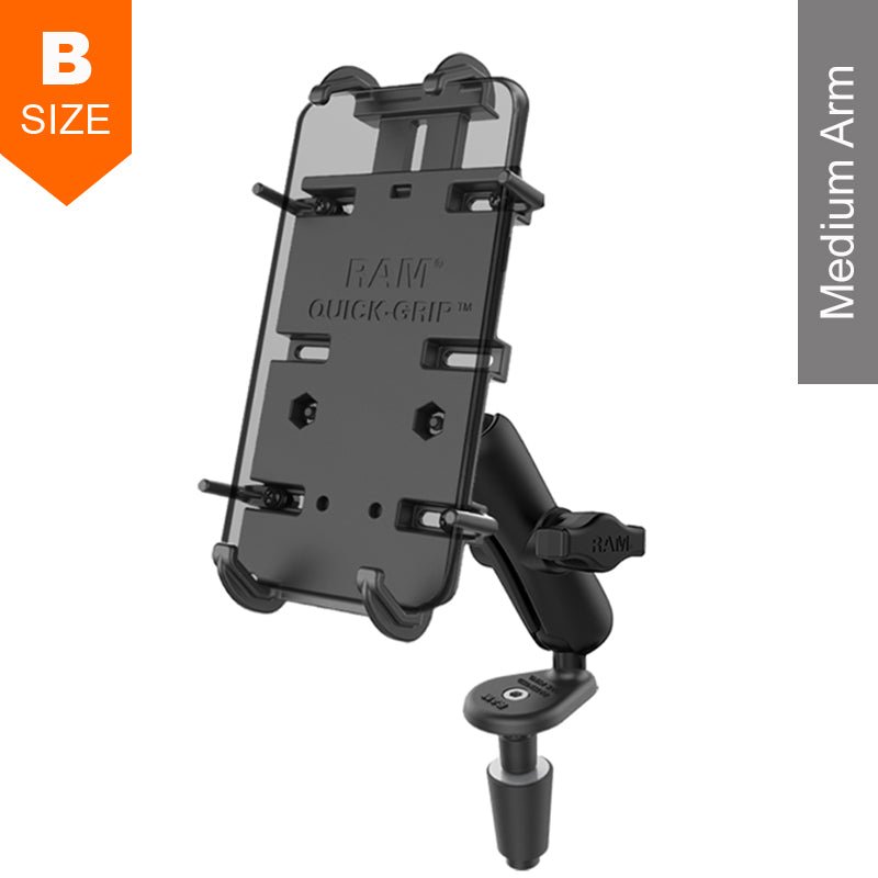 PROMOUNT - RAM Motorcycle Fork Stem Medium Arm Quick Grip XL Phone Kit - RAM - B - 176 - PD4U
