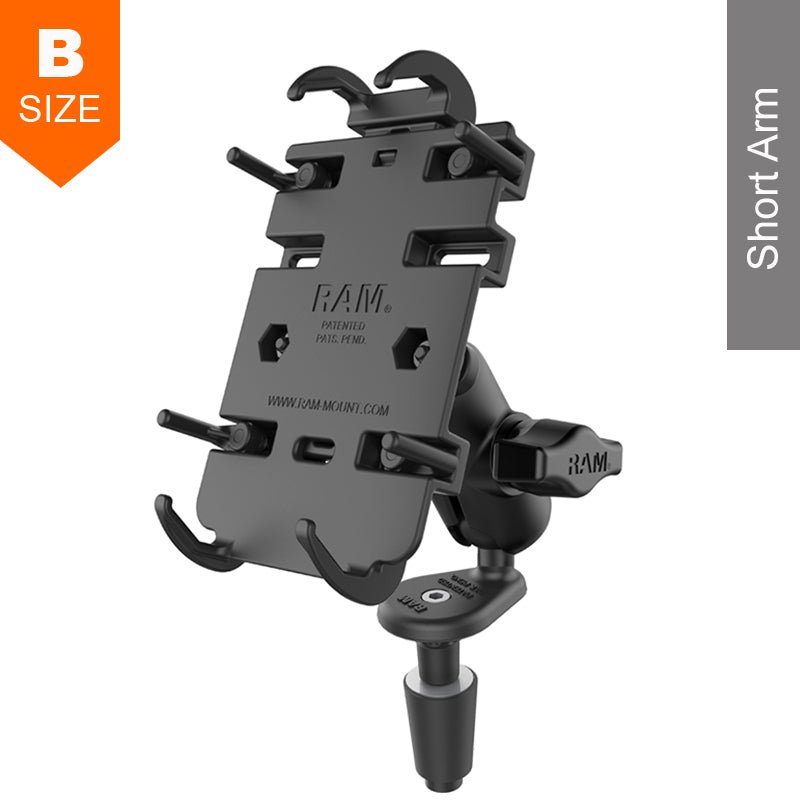 PROMOUNT - RAM Motorcycle Fork Stem Short Arm Quick Grip Phone Kit - RAM - B - 176 - A - PD3U