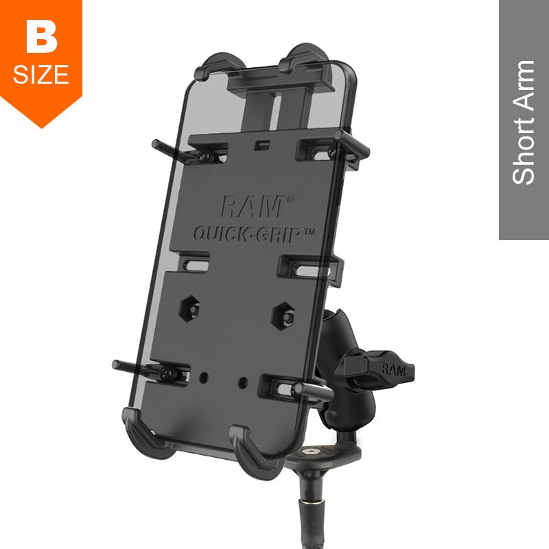 PROMOUNT - RAM Motorcycle Fork Stem Short Arm Quick Grip XL Phone Kit - RAM - B - 176 - A - PD4U