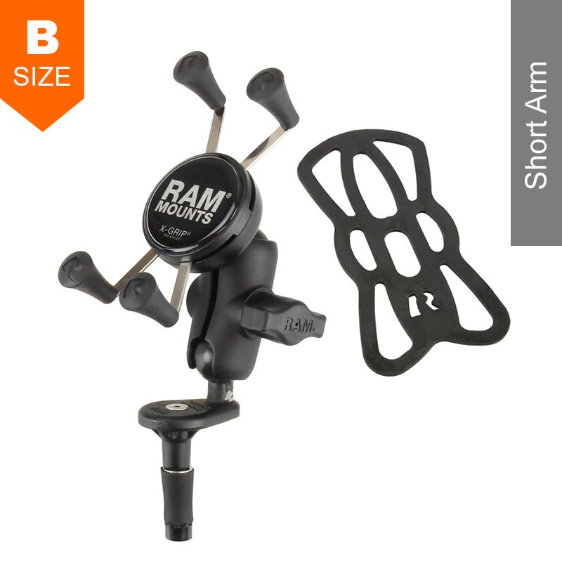 PROMOUNT - RAM Motorcycle Fork Stem Short Arm X - Grip Phone Kit - RAM - B - 176 - A - UN7