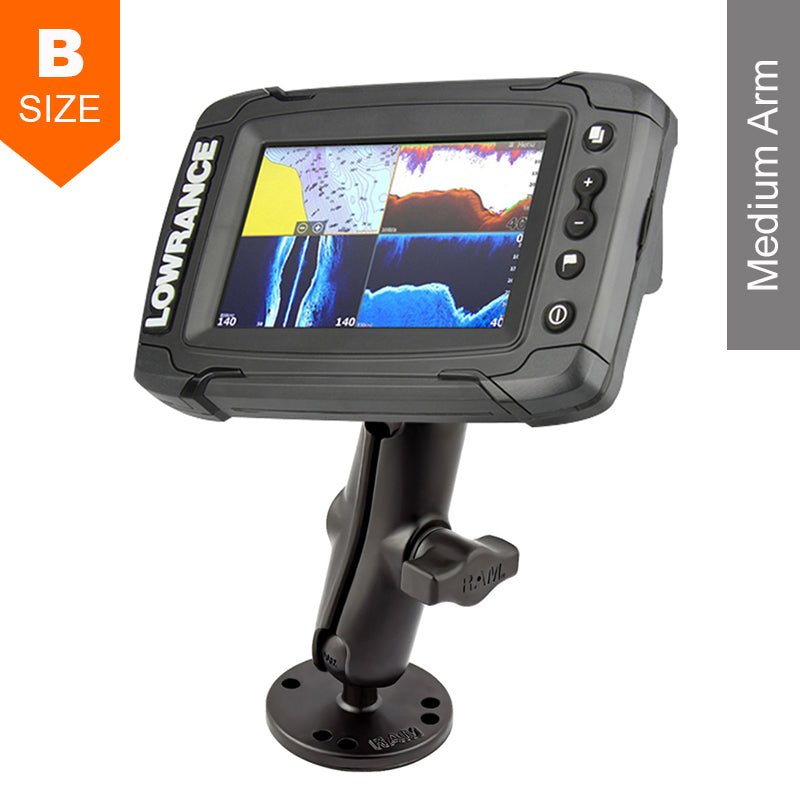 PROMOUNT - RAM Quick Release Mount Kit for Lowrance Elite & Mark Series 1" Ball - RAM - B - 101 - LO11