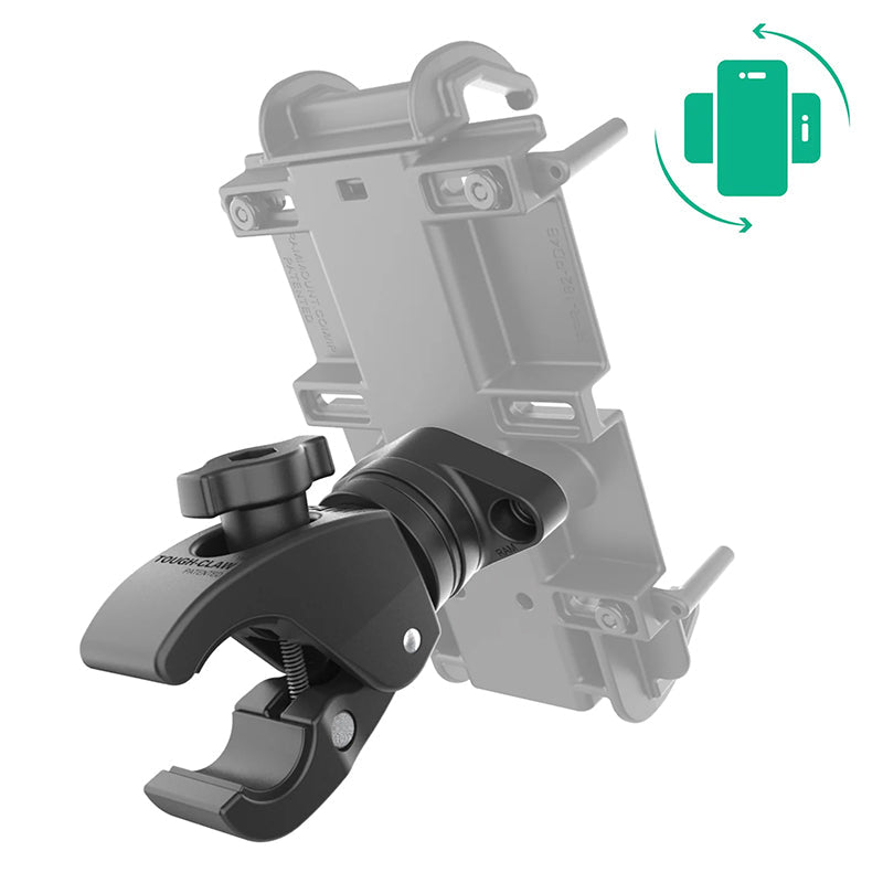 PROMOUNT-RAM Rotating Low Profile Tough-Claw Small Clamp with 2-Hole AMPS Diamond Plate-RAP-400-1RU