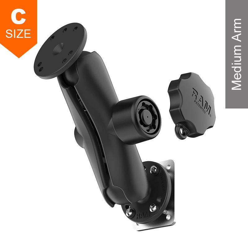 PROMOUNT-RAM Round Plate Dashboard Mount with Backing Plate Kit 1.5" Ball-RAM-101L-225B2U